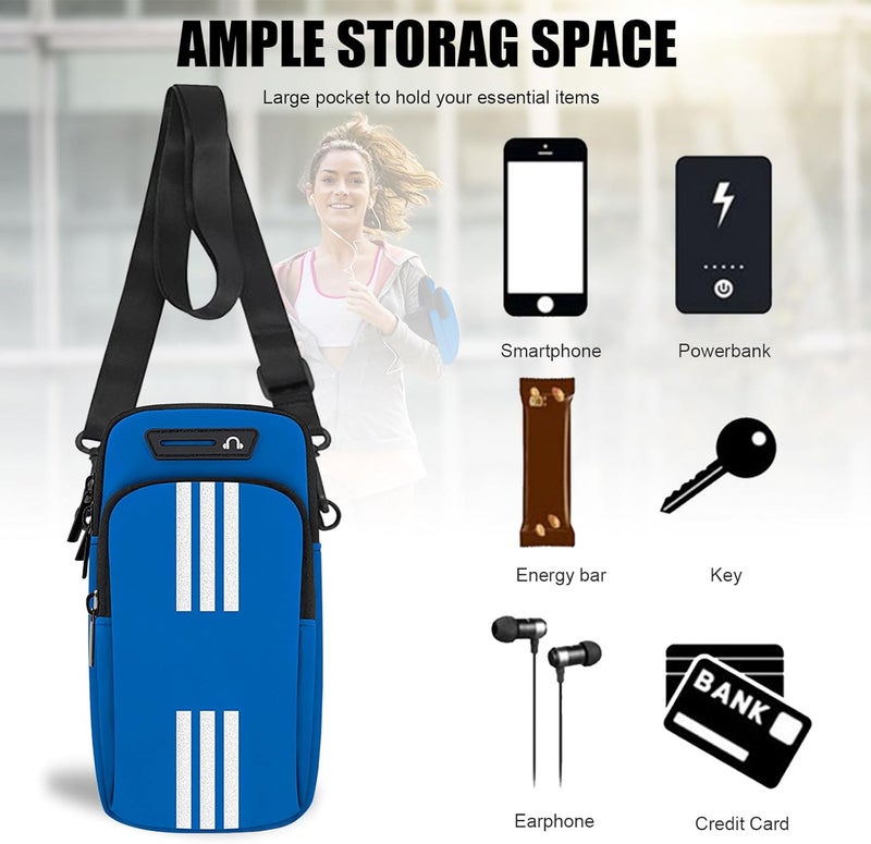 MOVOYEE Phone Holder for Running Armband Small Crossbody Bags for Women Men Kids,iPhone 11 12 13 14 15 16 Pro Max Xs 16e XR X 8 7 Plus SE Mini Pouch,Samsung Galaxy Ultra Edge S25 S24 Note 20 Arm Bag - Image 3